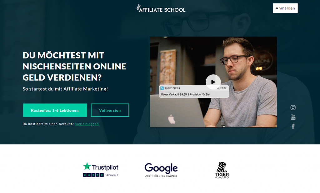 Affiliate School Masterclass Erfahrungen