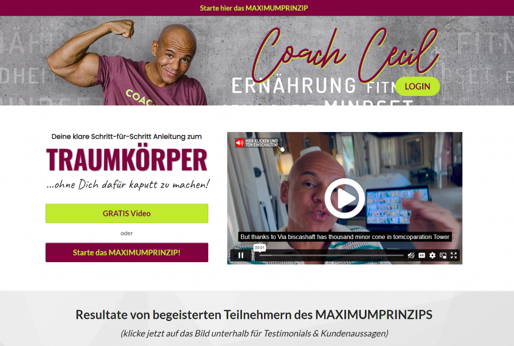 Maximumprinzip von Coach Cecil Erfahrungen