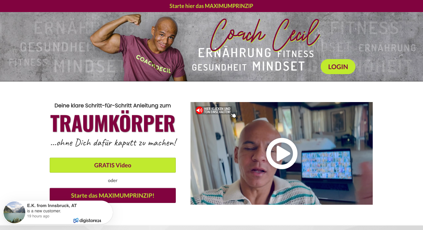 Maximumprinzip von Coach Cecil Erfahrungen