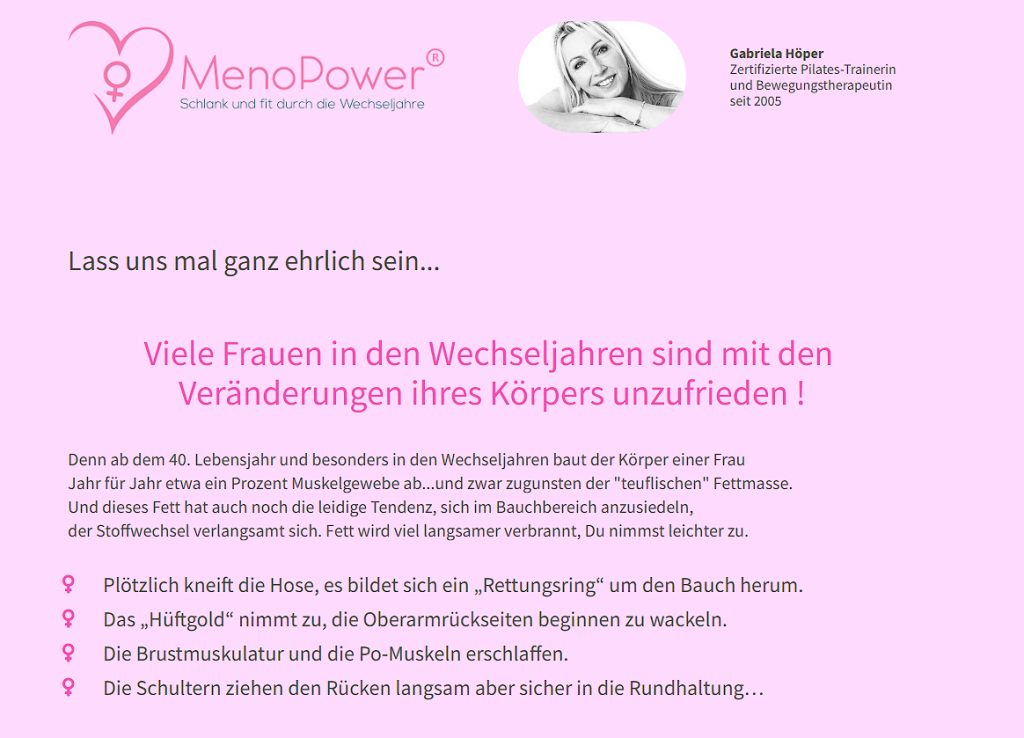 MenoPower von Gabriela Höper Erfahrungen
