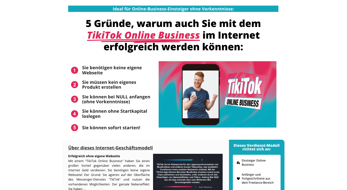 
TikiTok Online Business Plus Erfahrungen