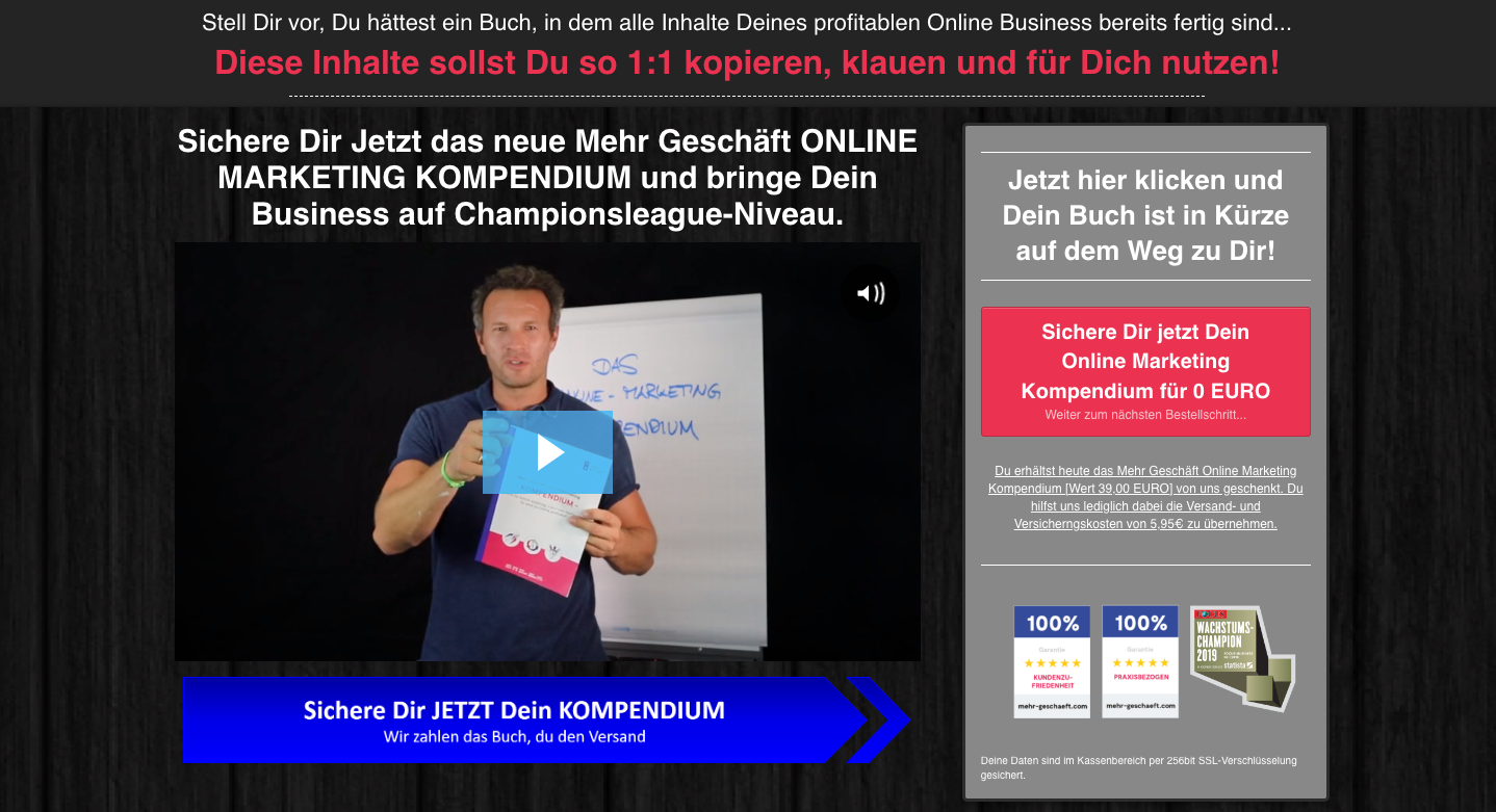 Mehr Geschäft Online Marketing Kompendium Erfahrungen