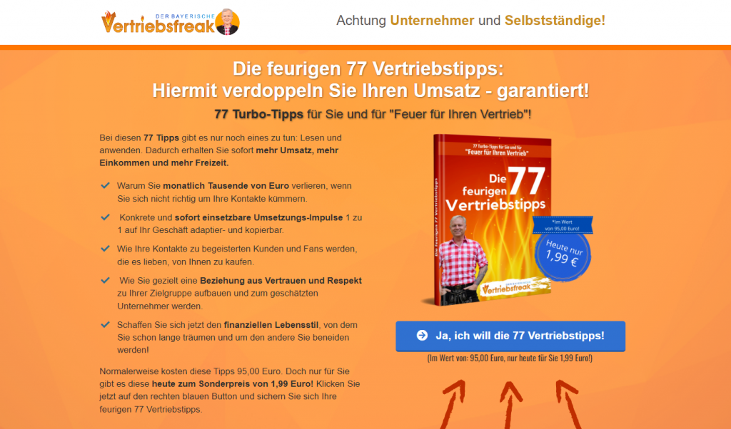 Die feurigen 77 Vertriebstipps von Uwe Rieder Erfahrungen
