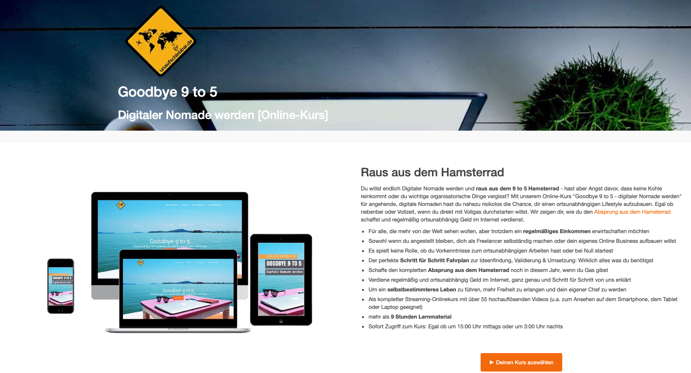 Goodbye 9 to 5 – Digitaler Nomade werden von Unaufschiebbar Erfahrungen