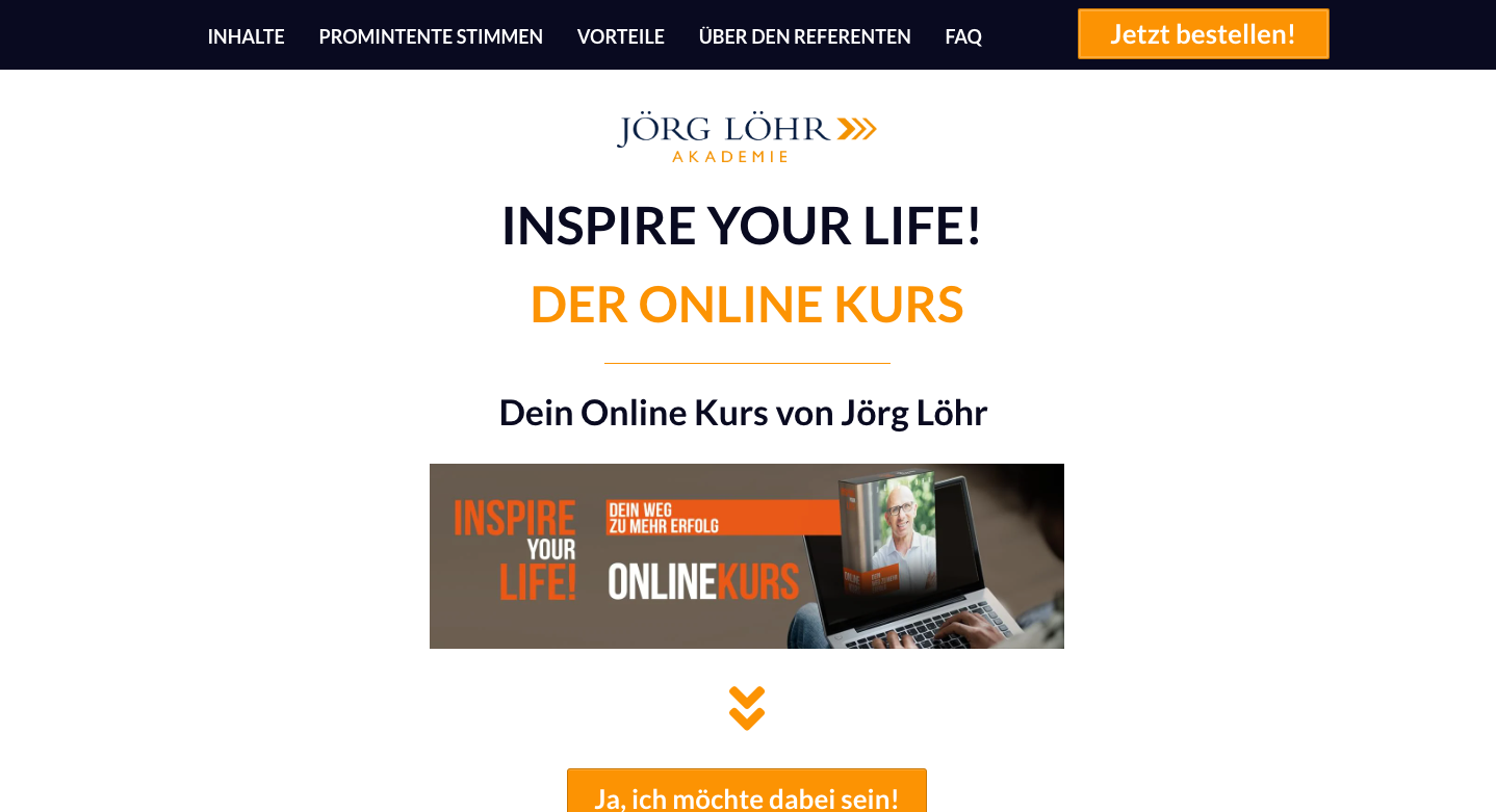 Inspire Your Life Online Kurs von Jörg Löhr Erfahrungen