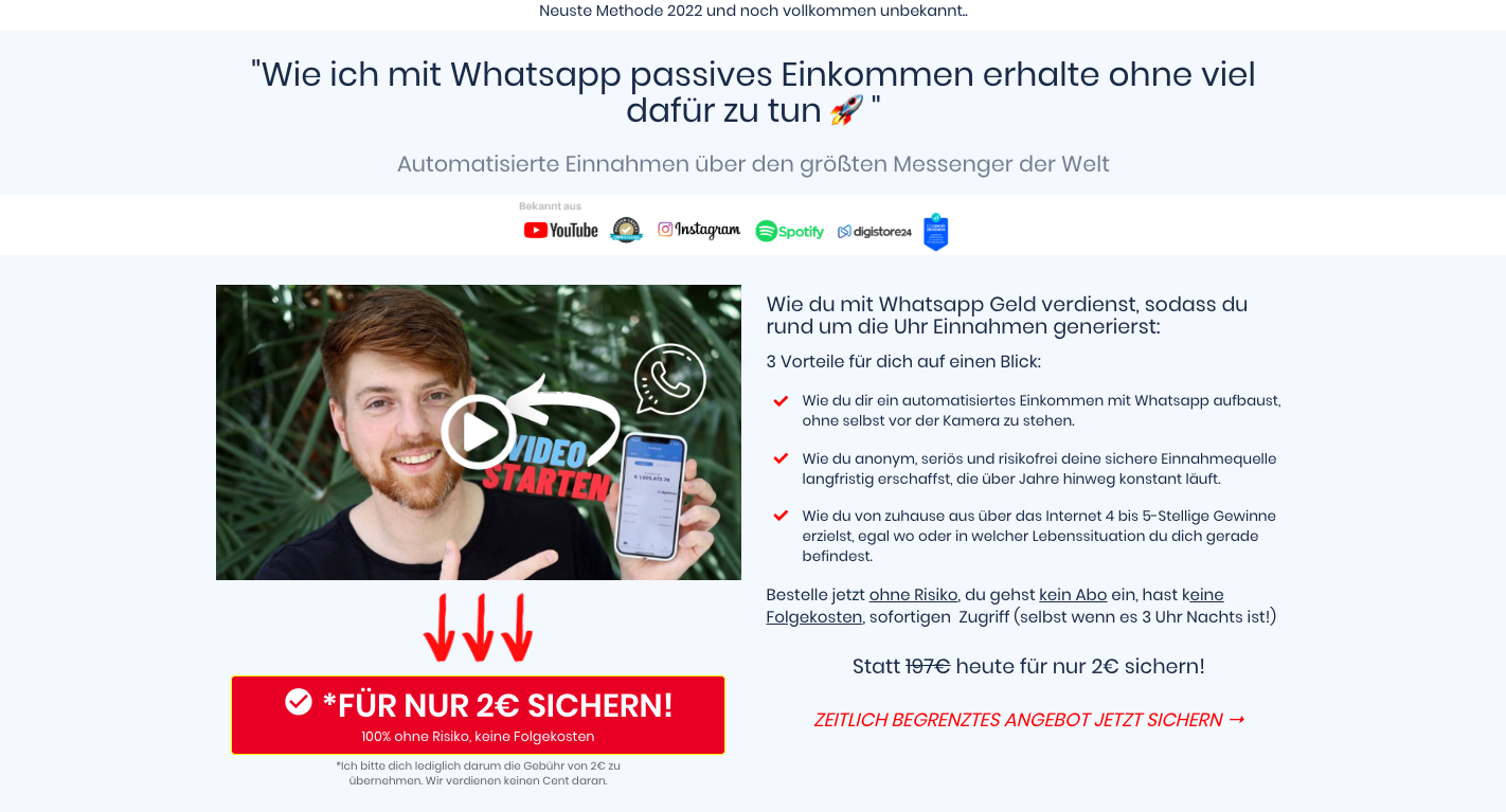 WhatsApp Sofort Geld System Erfahrungen