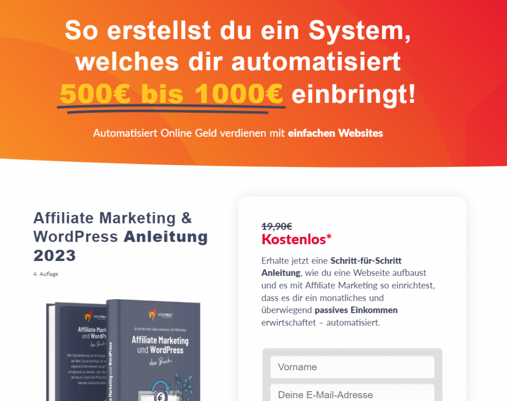 Affiliate Marketing & Wordpress Buch von Webpirat Erfahrungen