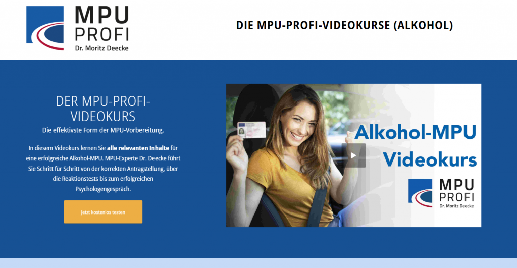 MPU Profi Videokurs (Alkohol) von Dr. Moritz Deecke Erfahrungen