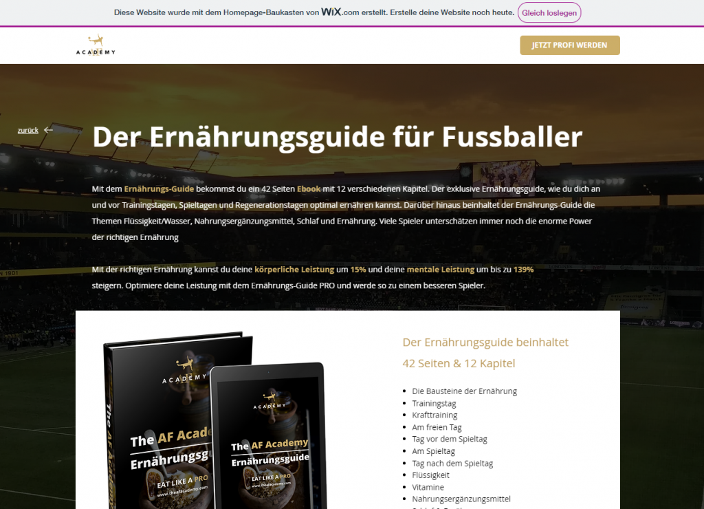 The AF Academy Ernährungsguide für Fussballer Erfahrungen