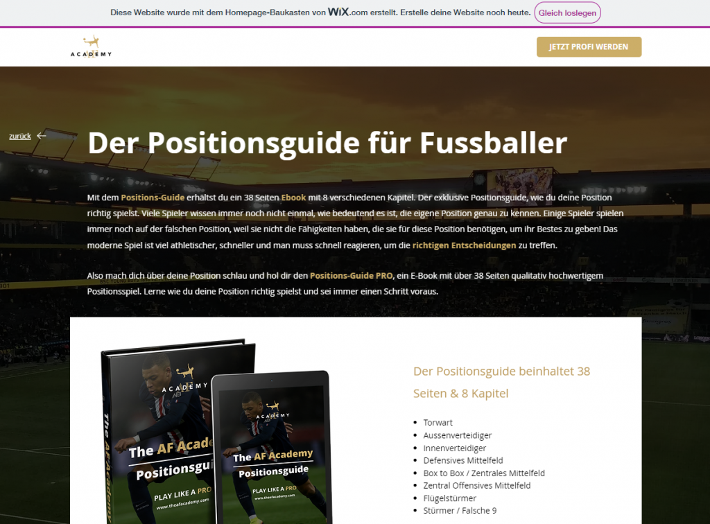 The AF Academy Positionsguide für Fussballer Erfahrungen