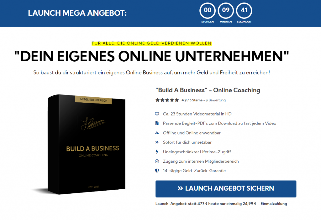 Build a Business von Fabian Pscherer Erfahrungen