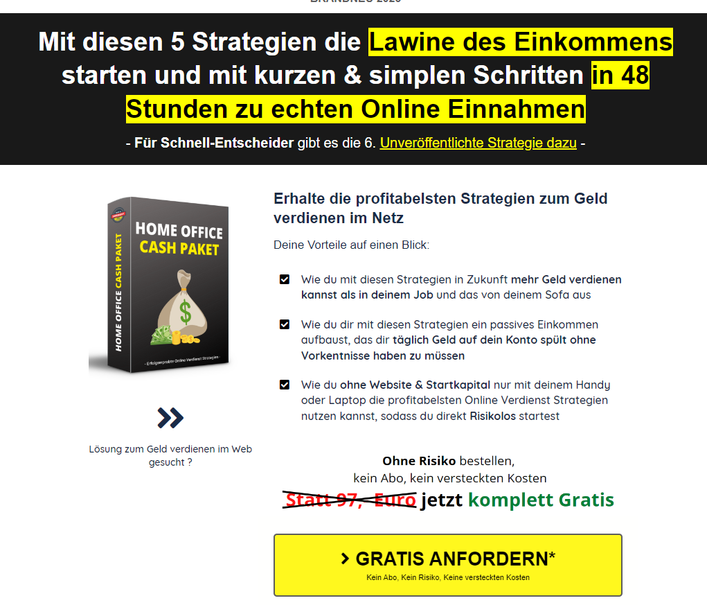 Das Home Office Cash Paket Erfahrungen