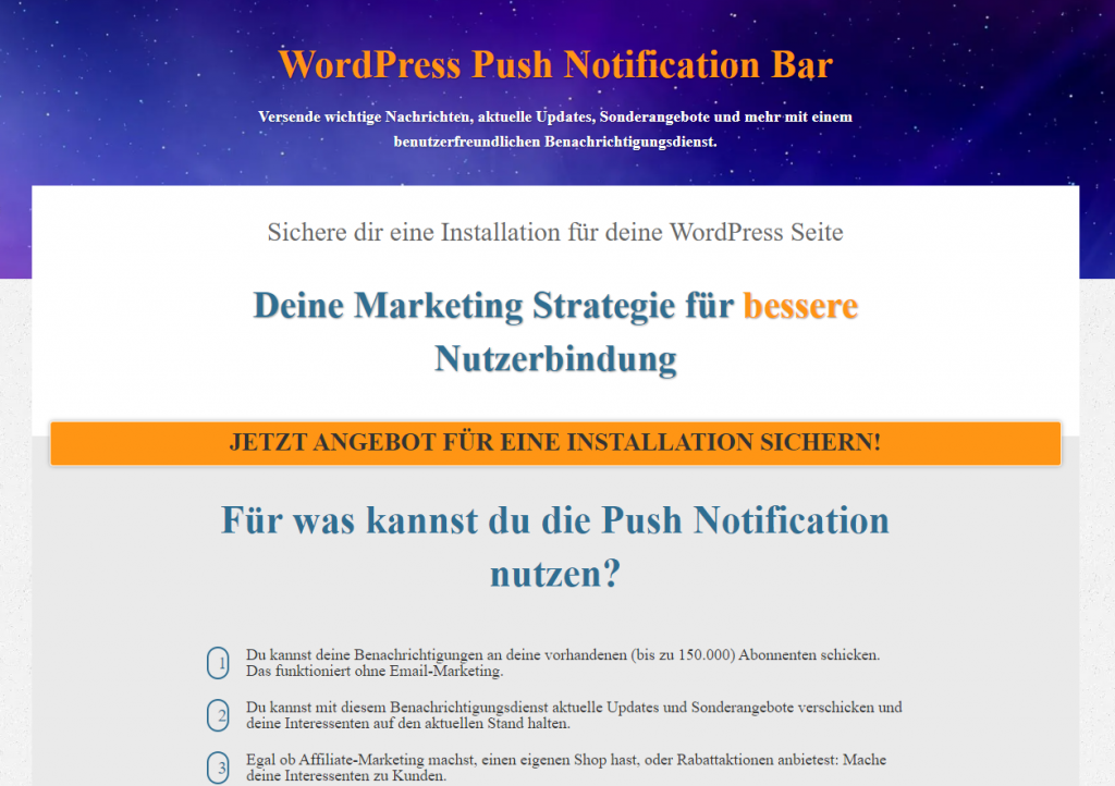 WordPress Push Notification Bar Plugin Erfahrungen