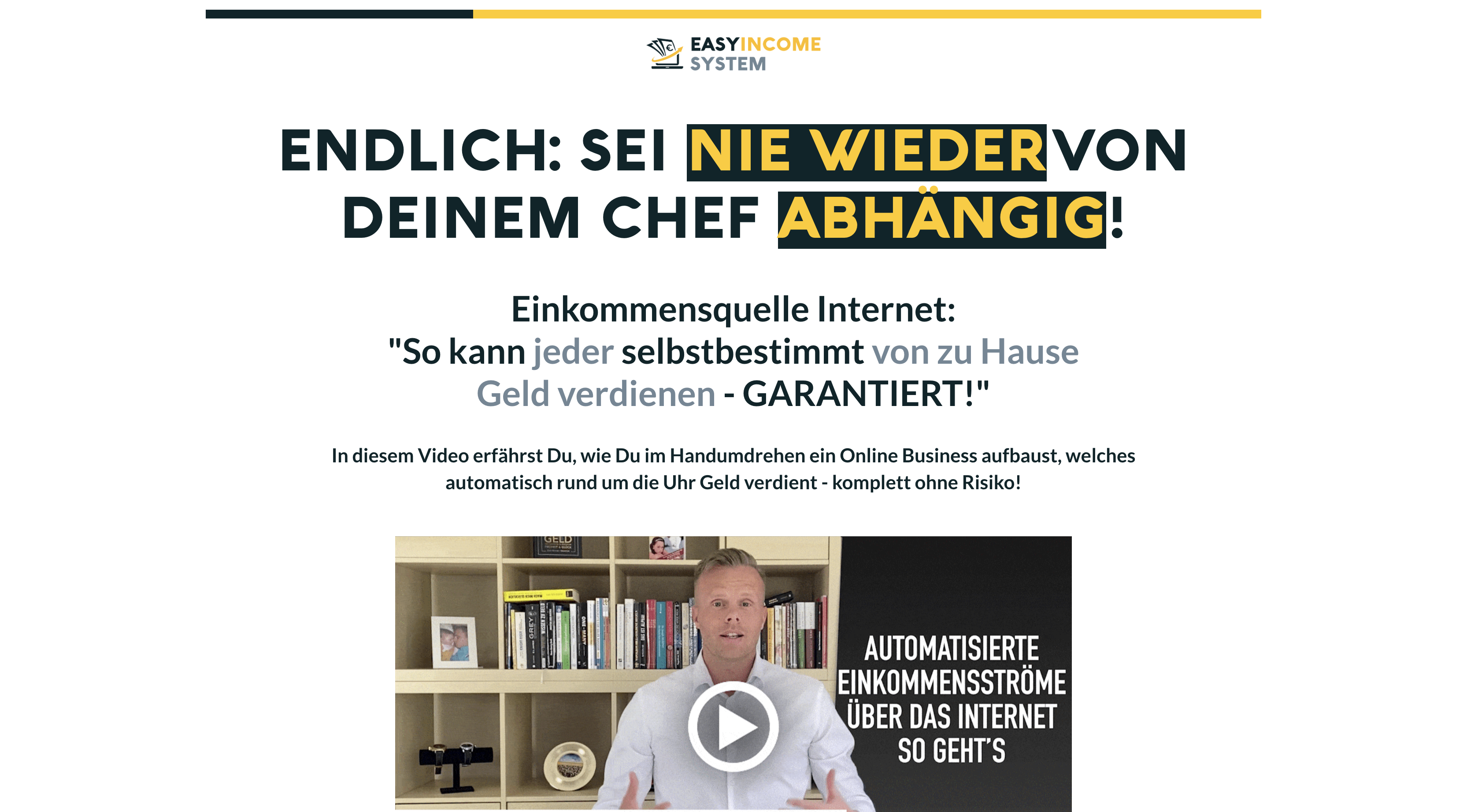 Easy Income System von Gunnar Kessler Erfahrugnen COver Picture