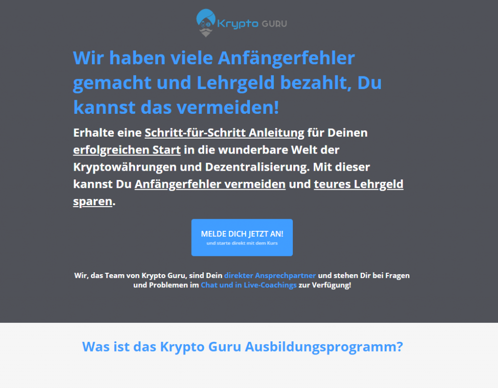 Krypto Guru Erfahrungen