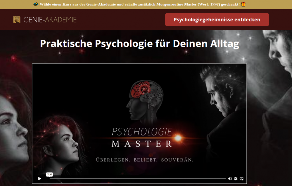 Psychologie Master von Maxim Mankevich Erfahrungen