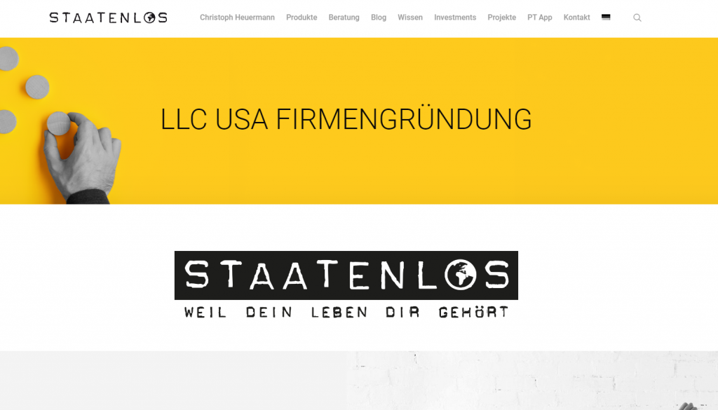 USA LLC Gründung von Staatenlos (Christoph Heuermann) Erfahrungen