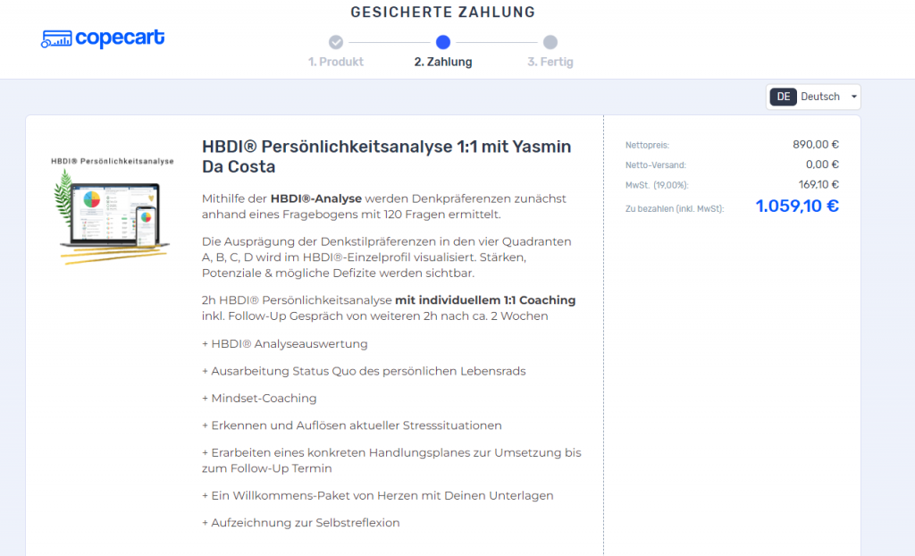 HBDI® Persönlichkeitsanalyse 1:1 mit Yasmin Da Costa Erfahrungen