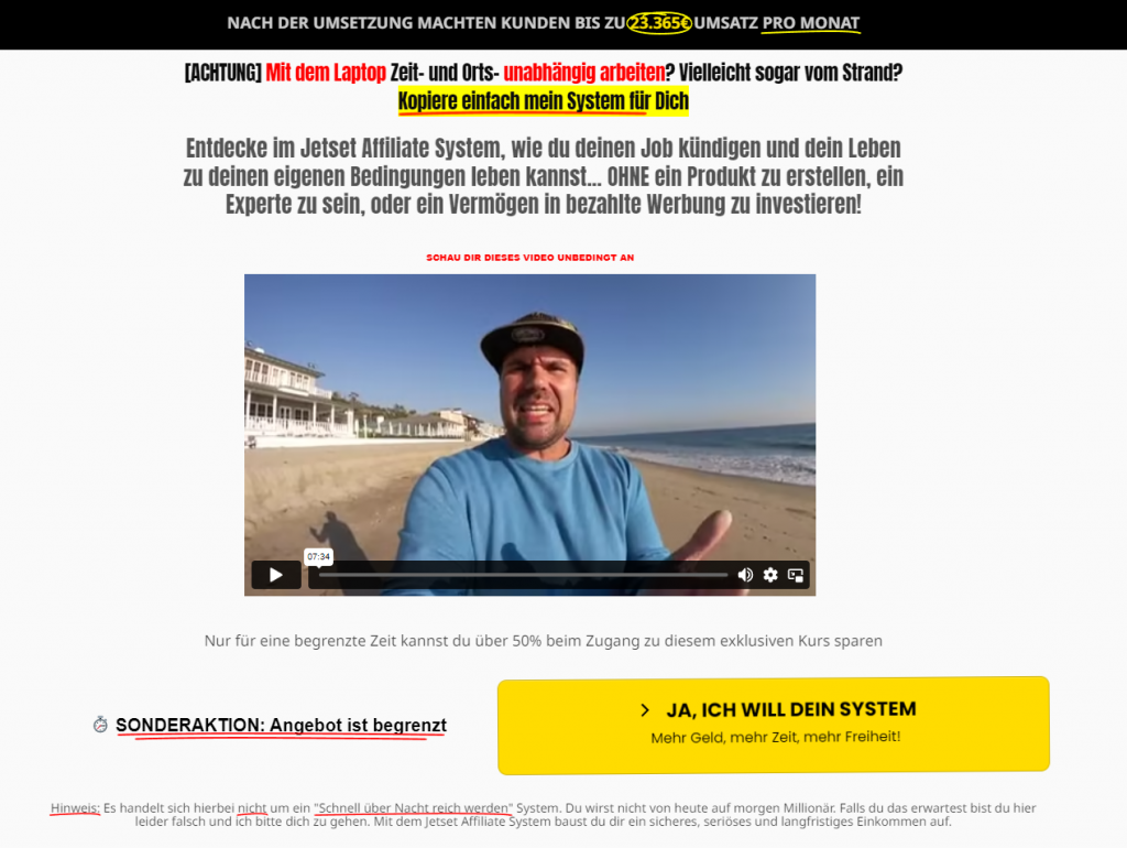 Jetset Affiliate System Erfahrungen