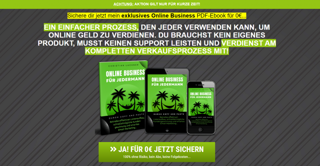 Online Business für Jedermann Erfahrungen