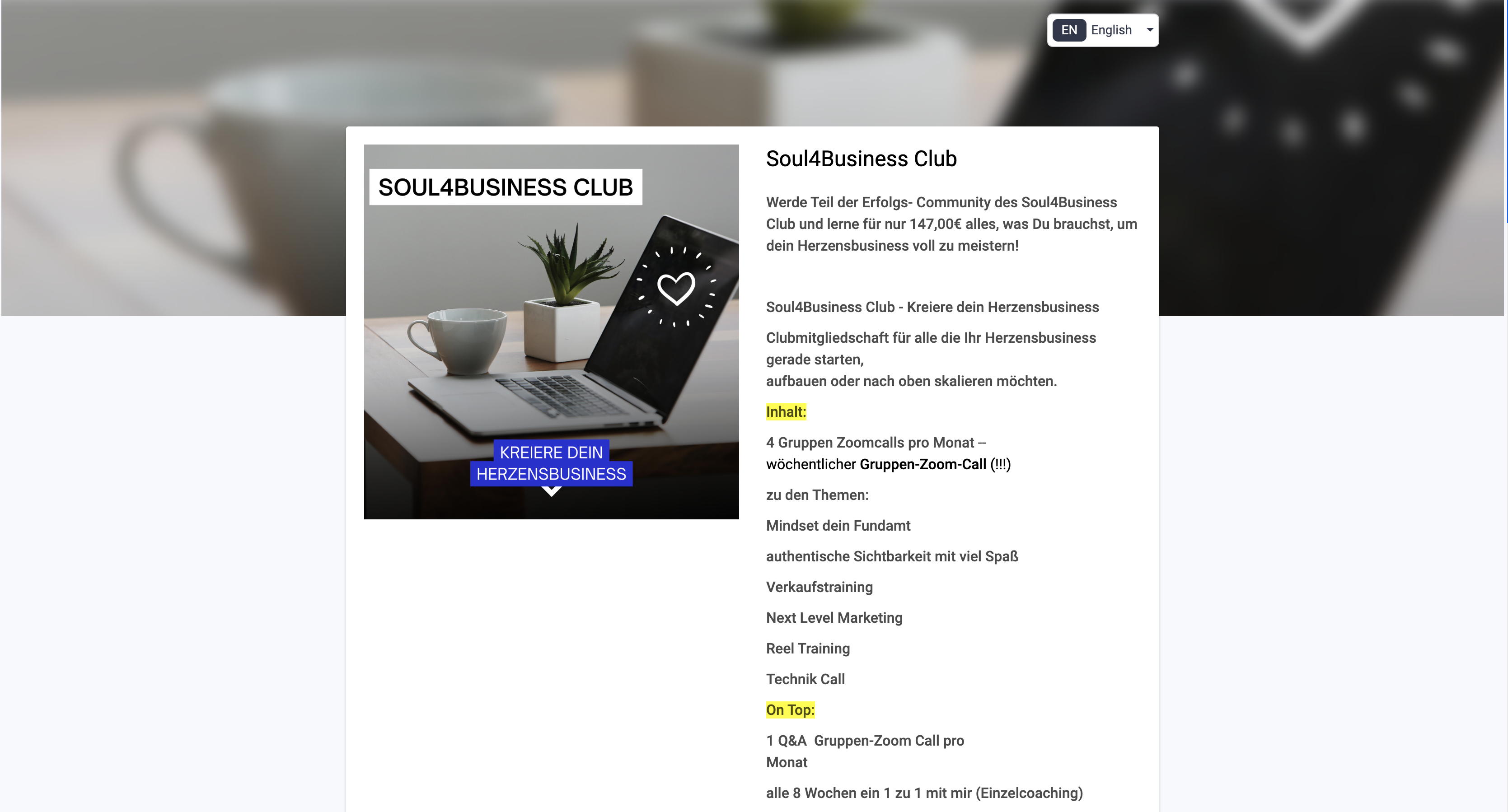 Soul4Business Club Erfahrugnen Cover Picture