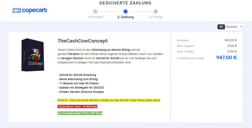 The Cash Cow Concept Erfahrungen