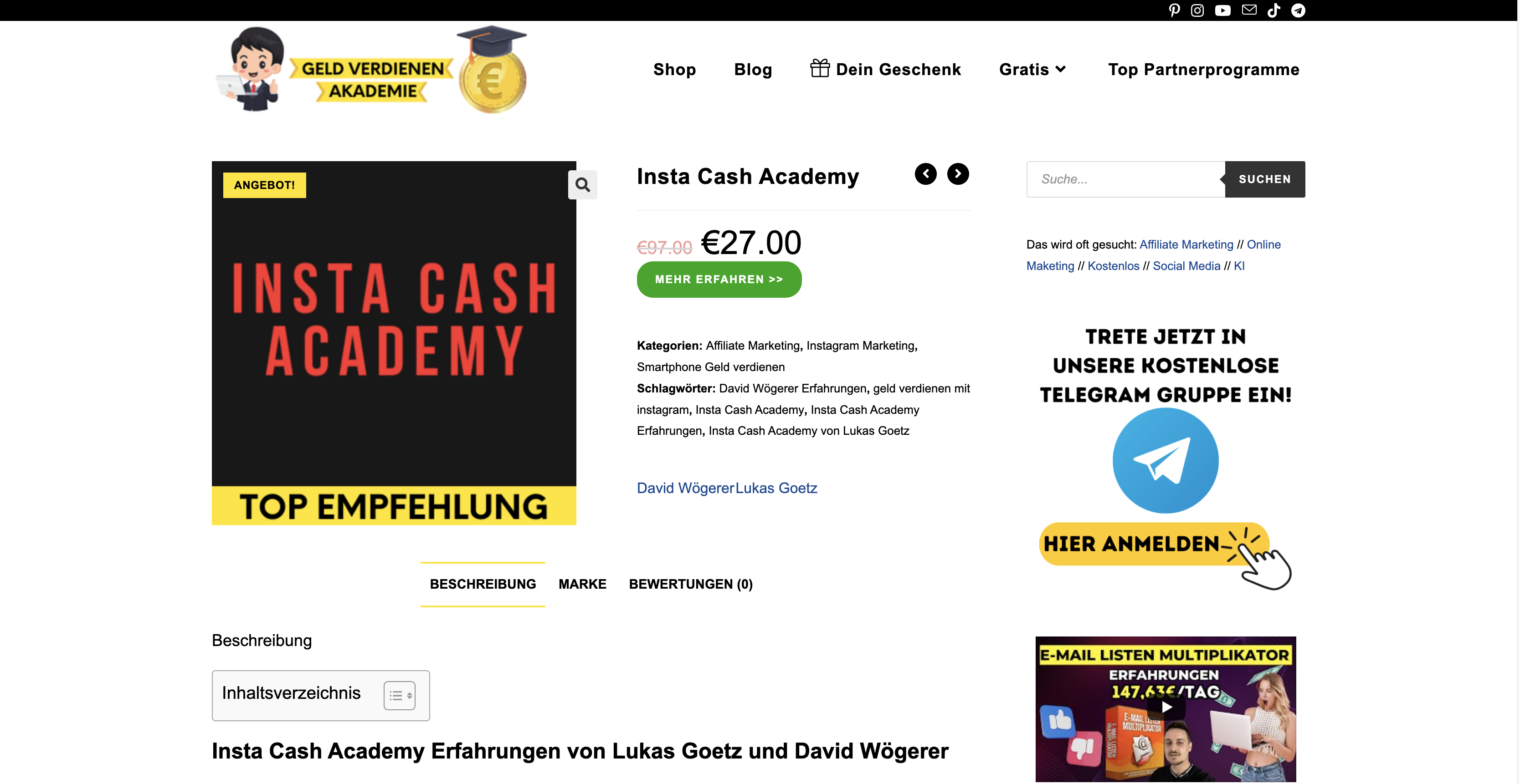 Insta Cash Academy Erfahrugnen