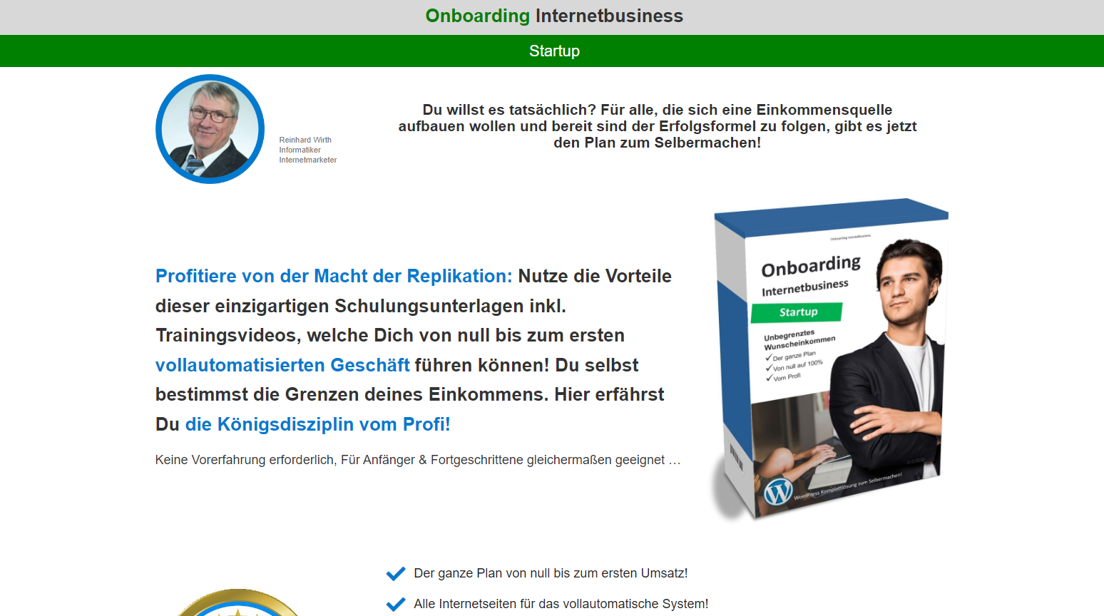 Onboarding Internetbusiness: Passive Online Rente Erfahrungen