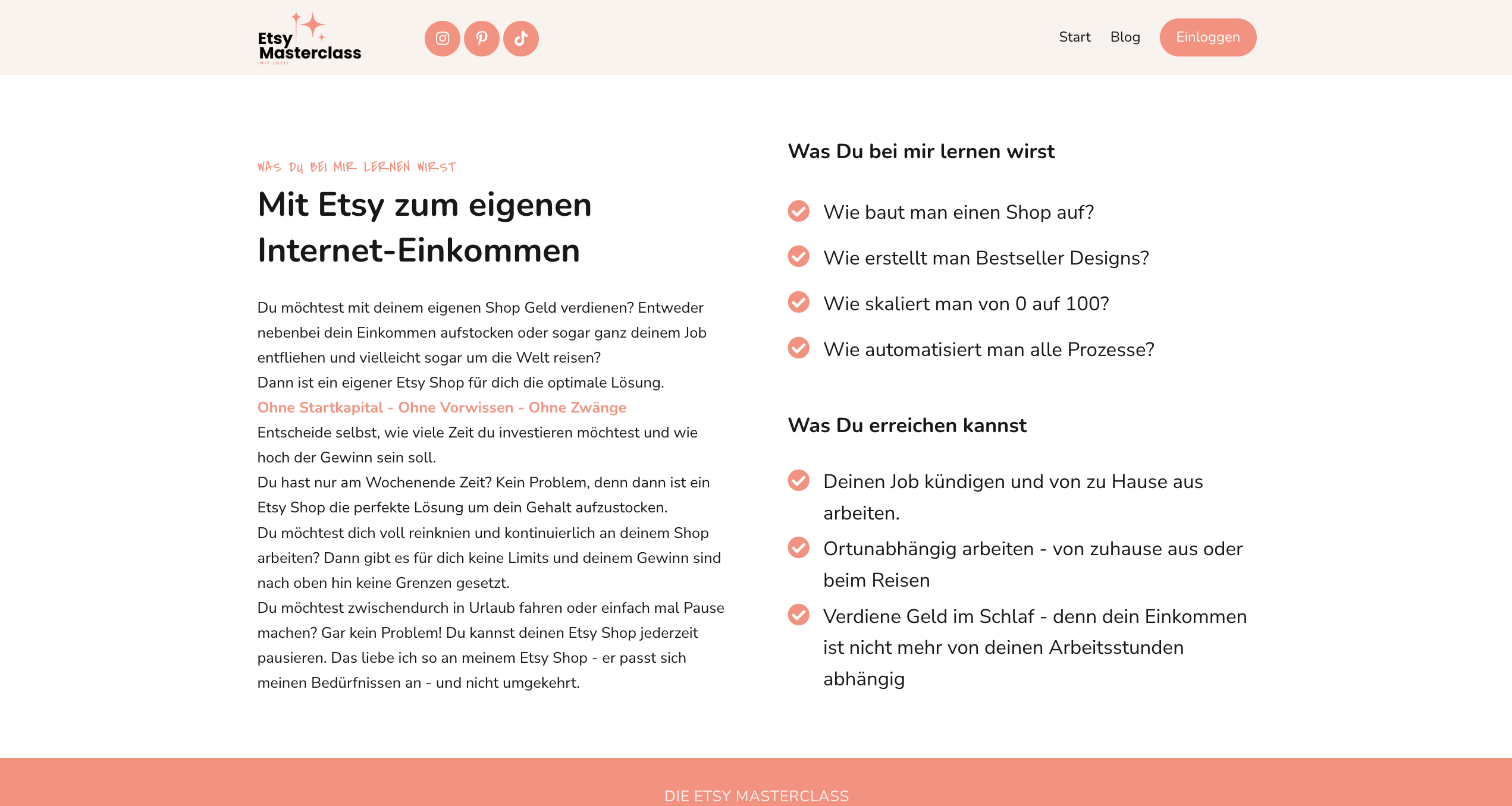 Etsy Masterclass von Charlotte Küster Erfahrungen