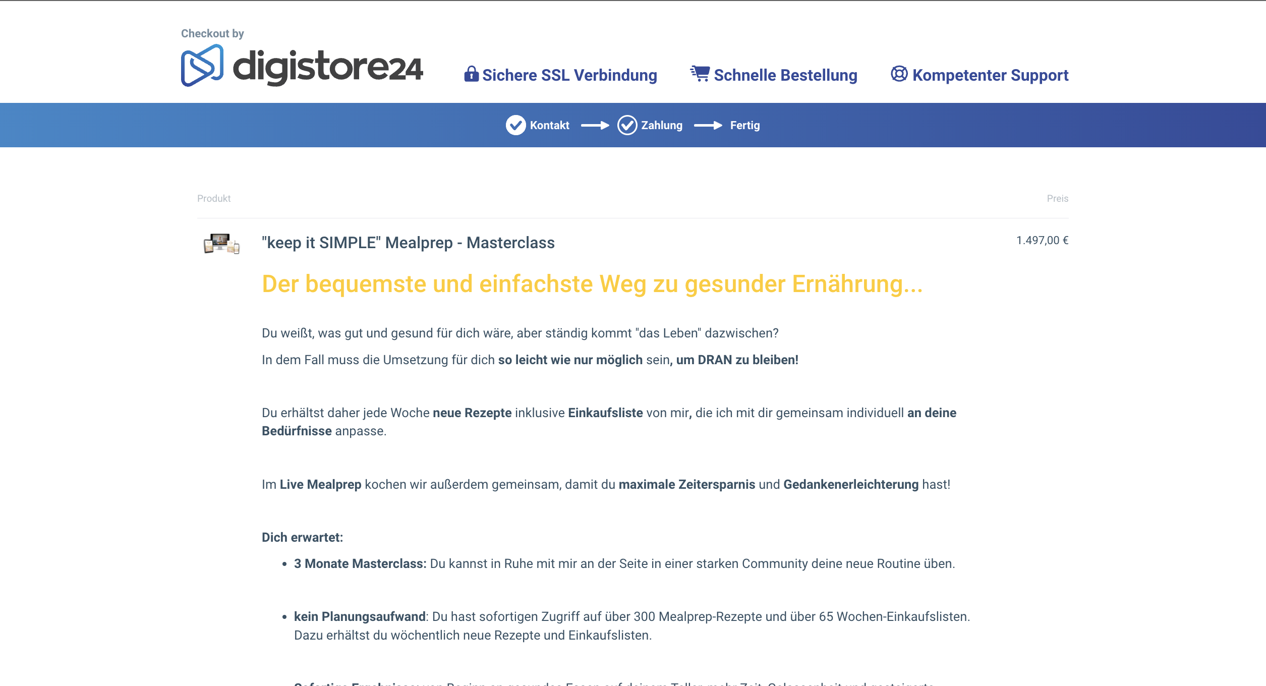 Keep it SIMPLE - Mealprep Masterclass Erfahrungen