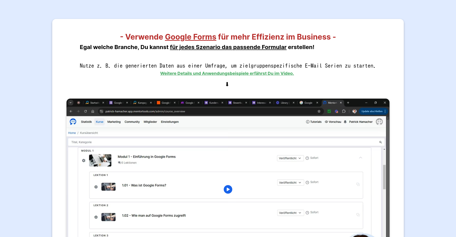 Google Forms Masterclass für Unternehmen